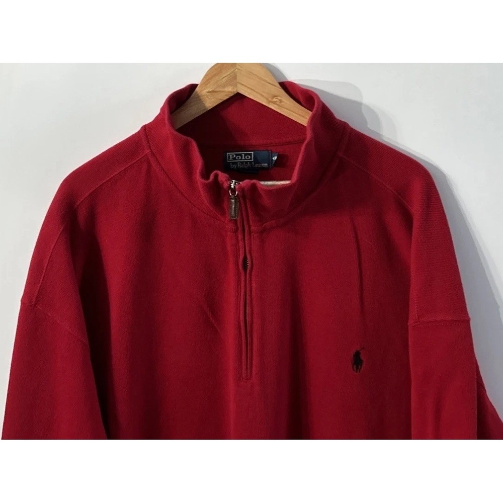 Mens Big & Tall Polo Ralph Lauren 1/4 Zip Ribbed Pullover Sweater Sweatshirt 4XB